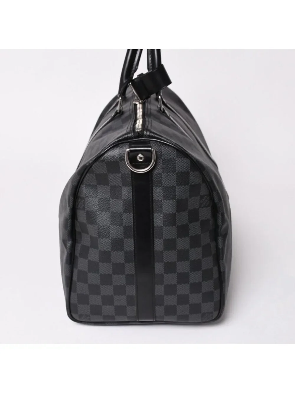 Louis Vuitton Boston Keepall Bandouliere 45 Damier Graphite Black Silver